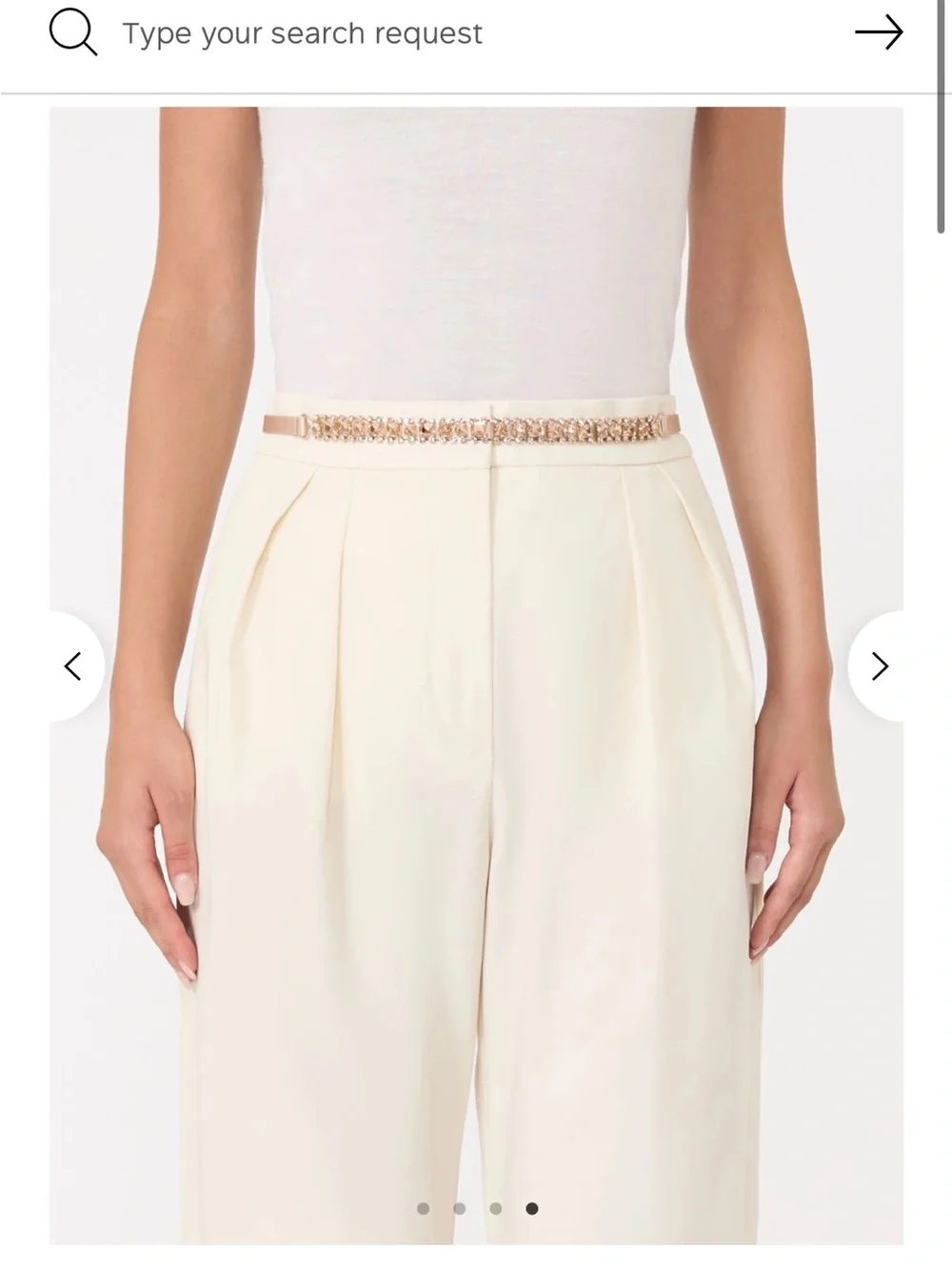 MaxMara Goldo Crystal Chain Slim Belt With FLAW